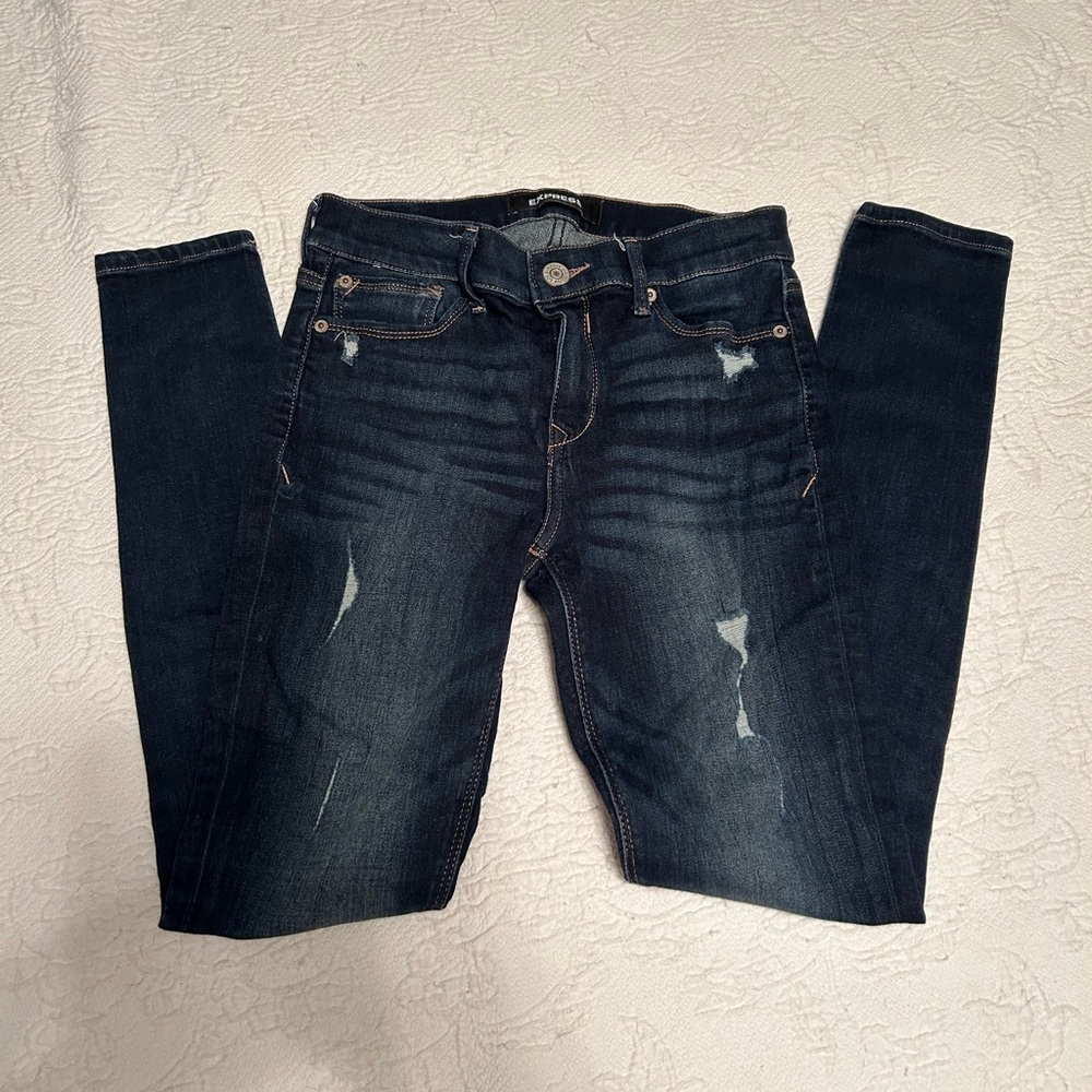 Express stretch distressed legging mid rise 2R/2R